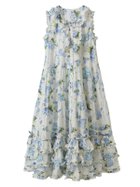 【ピンクハウス/PINK HOUSE】のあじさいプリントノースリーブワンピース 人気、トレンドファッション・服の通販 founy(ファニー) ファッション Fashion レディースファッション WOMEN ワンピース Dress サテン Satin ノースリーブ No Sleeve パープル Purple フリル Frills リボン Ribbon レース Race ロング Long 夏 Summer thumbnail アイボリー|ID: prp329100004549627 ipo3291000000032305309