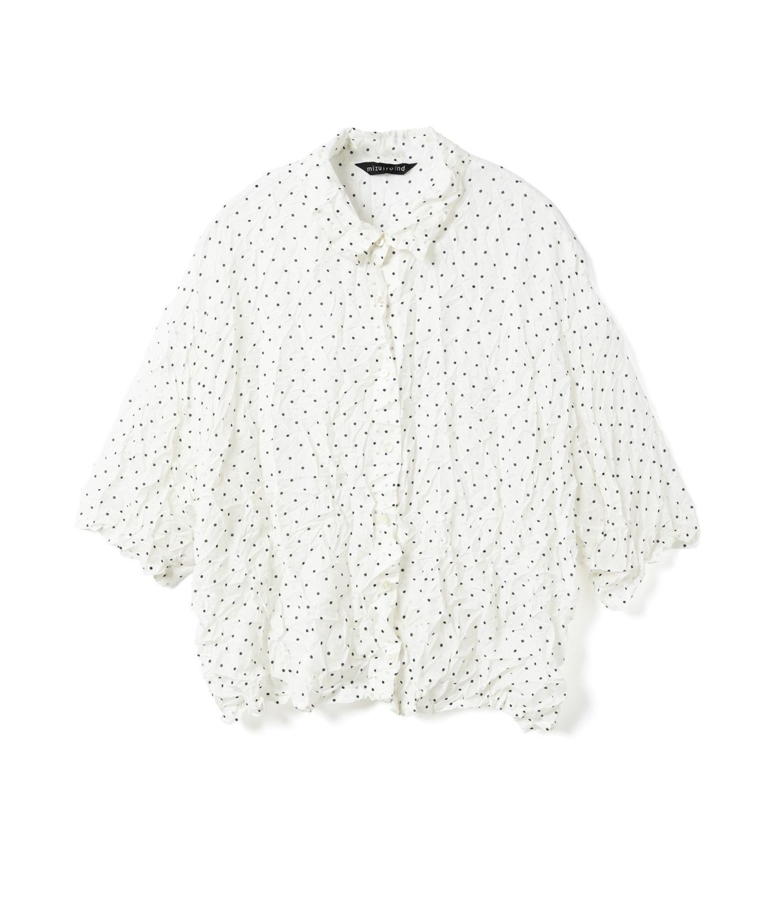 【マーコート/MARcourt】のmizuiro ind ドットキャッチワッシャーシャツ インテリア・キッズ・メンズ・レディースファッション・服の通販 founy(ファニー) 　ファッション　Fashion　レディースファッション　Fashion for Women　トップス・カットソー　Cut & Sew Tops　シャツ・ブラウス・オフィスカジュアル　Elegant Blouses & Button-Ups　オケージョン　Occasion Wear　ドット　Polka Dot, Dot Pattern　ワッシャー　Washer, Crinkled Finish　人気　Popular, Best Seller　オフホワイト|ID: prp329100004549681 ipo3291000000032765066