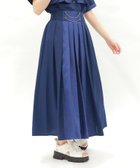 【アクシーズファム/axes femme】のジャカード*プリーツスカート 紺|ID: prp329100004549746 ipo3291000000032589140