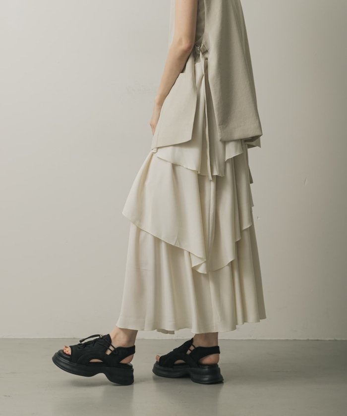 【センスオブプレイス/SENSE OF PLACE by URBAN RESEARCH】のアシメティアードスカート インテリア・キッズ・メンズ・レディースファッション・服の通販 founy(ファニー) https://founy.com/ ファッション Fashion レディースファッション Fashion for Women スカート Skirts ティアードスカート Tiered Skirts 2025年 2025 2025春夏・S/S Spring/Summer 2025 SS25 アシンメトリー Asymmetrical Style シンプル Simple, Minimal ティアード Tiered, Tiered Style バランス Balance, Style Balance 夏 Summer S/S・春夏 SS, Spring/Summer, Warm Season |ID: prp329100004549756 ipo3291000000032590014