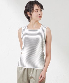 【アマカ/AMACA】のレーヨンストレッチタンクトップ 人気、トレンドファッション・服の通販 founy(ファニー) ファッション Fashion レディースファッション Ladies' Fashion Online インナー Inner カットソー Cut And Sew ストレッチ Stretch タンク Tank ボーダー Border 無地 Plain Color |ID:prp329100004549785