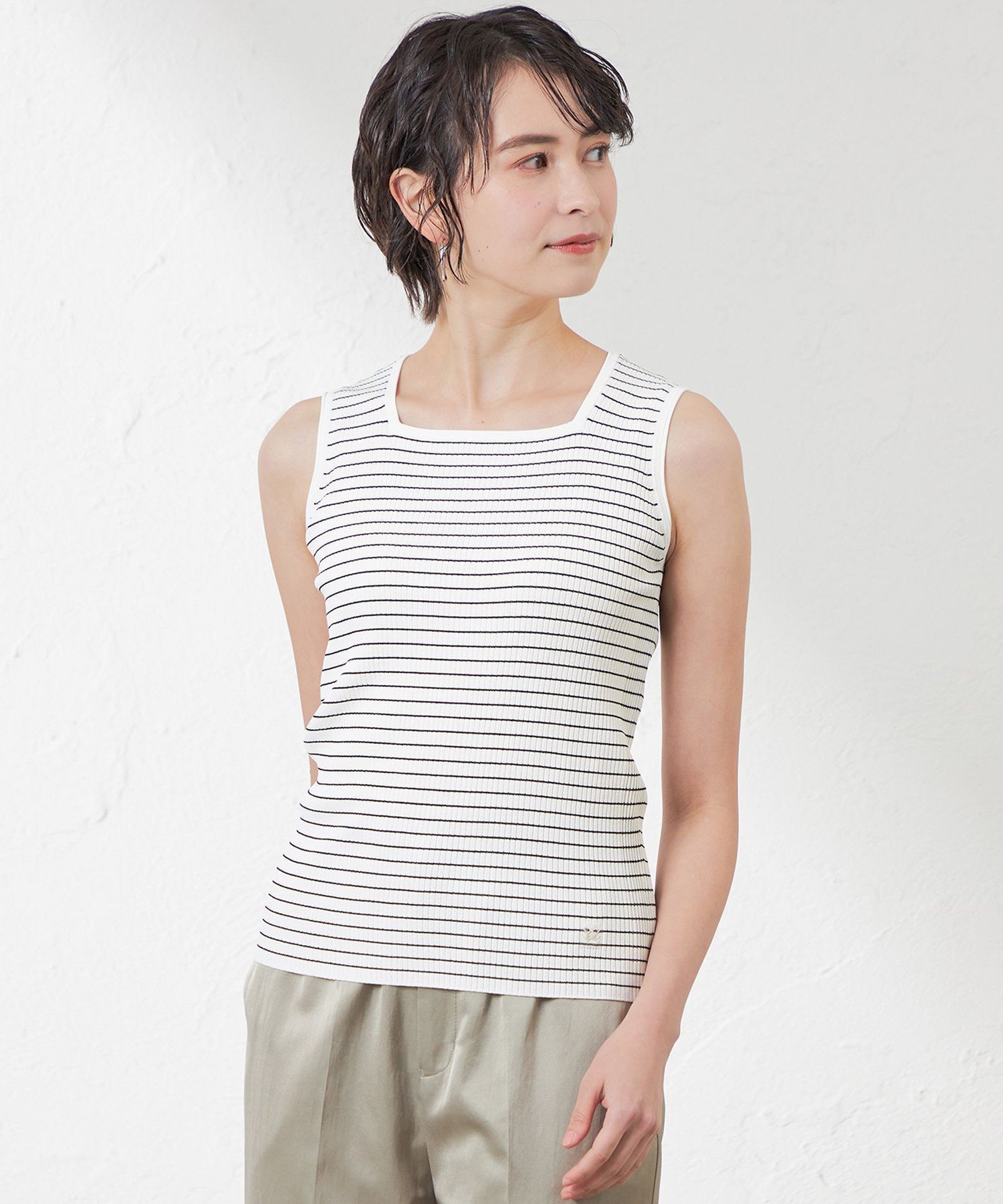 【アマカ/AMACA】のレーヨンストレッチタンクトップ 人気、トレンドファッション・服の通販 founy(ファニー) 　ファッション　Fashion　レディースファッション　Ladies' Fashion Online　インナー　Inner　カットソー　Cut And Sew　ストレッチ　Stretch　タンク　Tank　ボーダー　Border　無地　Plain Color　 other-1|ID: prp329100004549785 ipo3291000000032607240