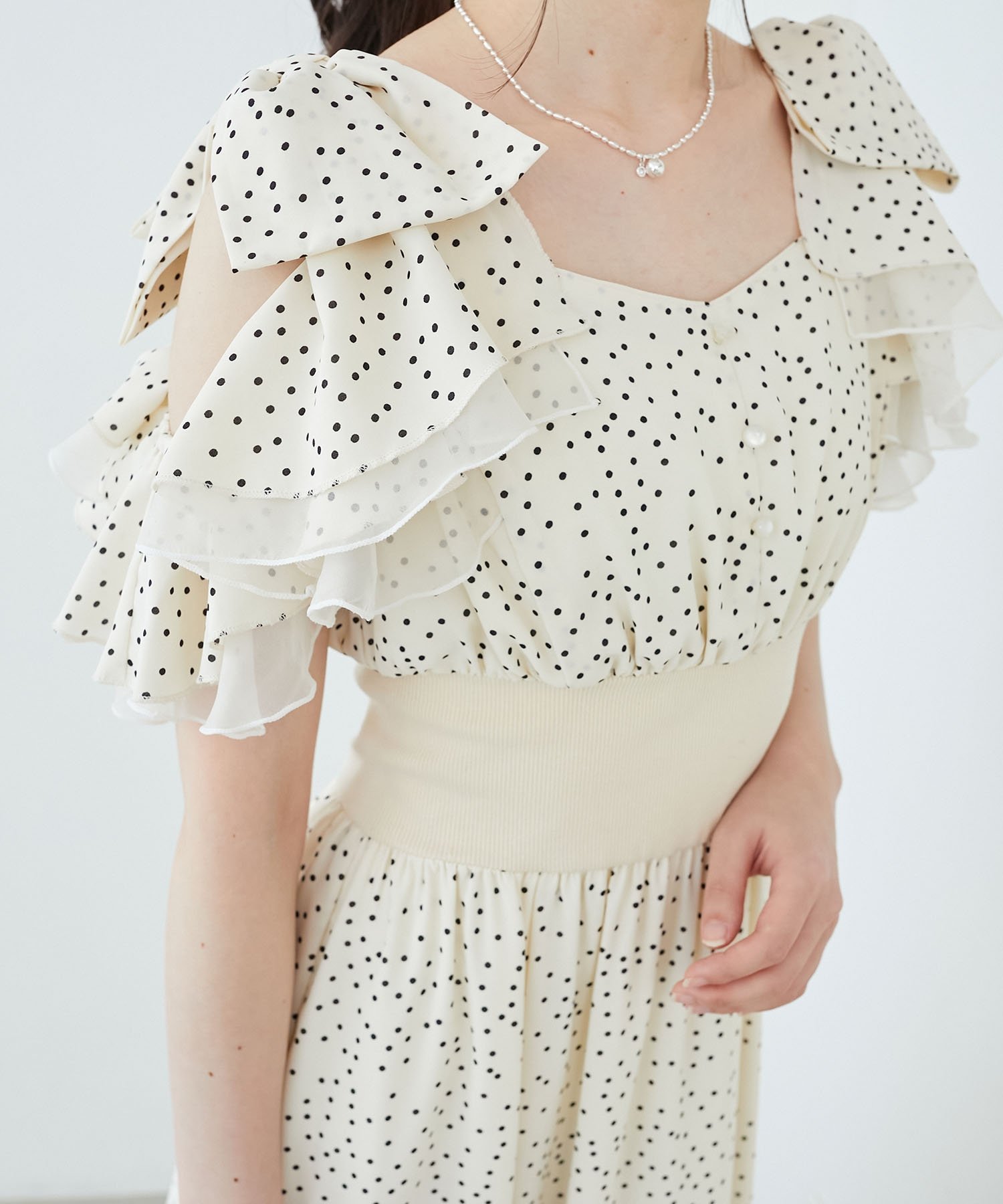 【マジェスティック レゴン/MAJESTIC LEGON】のフリルリボンコルセットワンピース 人気、トレンドファッション・服の通販 founy(ファニー) 　ファッション　Fashion　レディースファッション　Ladies' Fashion Online　ワンピース　Dress　コルセット　Corset　デコルテ　Decolletage　フィット　Fit　フェイク　Fake　フェミニン　Feminine　フリル　Frills　リボン　Ribbon　 other-1|ID: prp329100004549799 ipo3291000000032625809