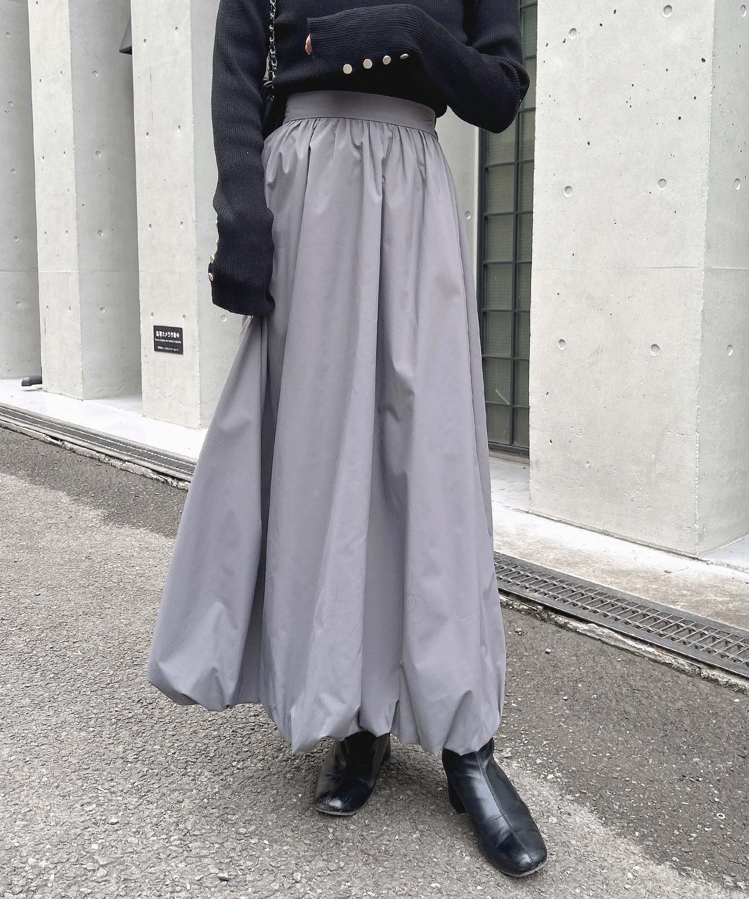【イング/INGNI】のバルーンスカート インテリア・キッズ・メンズ・レディースファッション・服の通販 founy(ファニー) 　ファッション　Fashion　レディースファッション　WOMEN　スカート　Skirt　おすすめ　Recommend　シンプル　Simple　スウェット　Sweat　スニーカー　Sneakers　スマホ　Smartphone　バランス　Balance　バルーン　Balloon　ロング　Long　無地　Plain Color　グレー|ID: prp329100004549802 ipo3291000000032303675