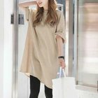 【ミニミニストア/miniministore】のチュニックTシャツ サイドスリット 人気、トレンドファッション・服の通販 founy(ファニー) ファッション Fashion レディースファッション Fashion for Women トップス・カットソー Cut & Sew Tops シャツ・ブラウス・オフィスカジュアル Elegant Blouses & Button-Ups ロングTシャツ・Tシャツ Longline T-Shirts & Tees カットソー Cut and Sewn Top シンプル Simple, Minimal スリット Slit, Slit Detail チュニック Tunic, Long Top ベーシック Basic, Essential ボトム Bottoms, Lower Wear ロング Long, Long-Length 半袖 Short Sleeve, Half Sleeve 夏 Summer 春 Spring S/S・春夏 SS, Spring/Summer, Warm Season 無地 Plain, Solid Color thumbnail ベージュ|ID: prp329100004549903 ipo3291000000033521780