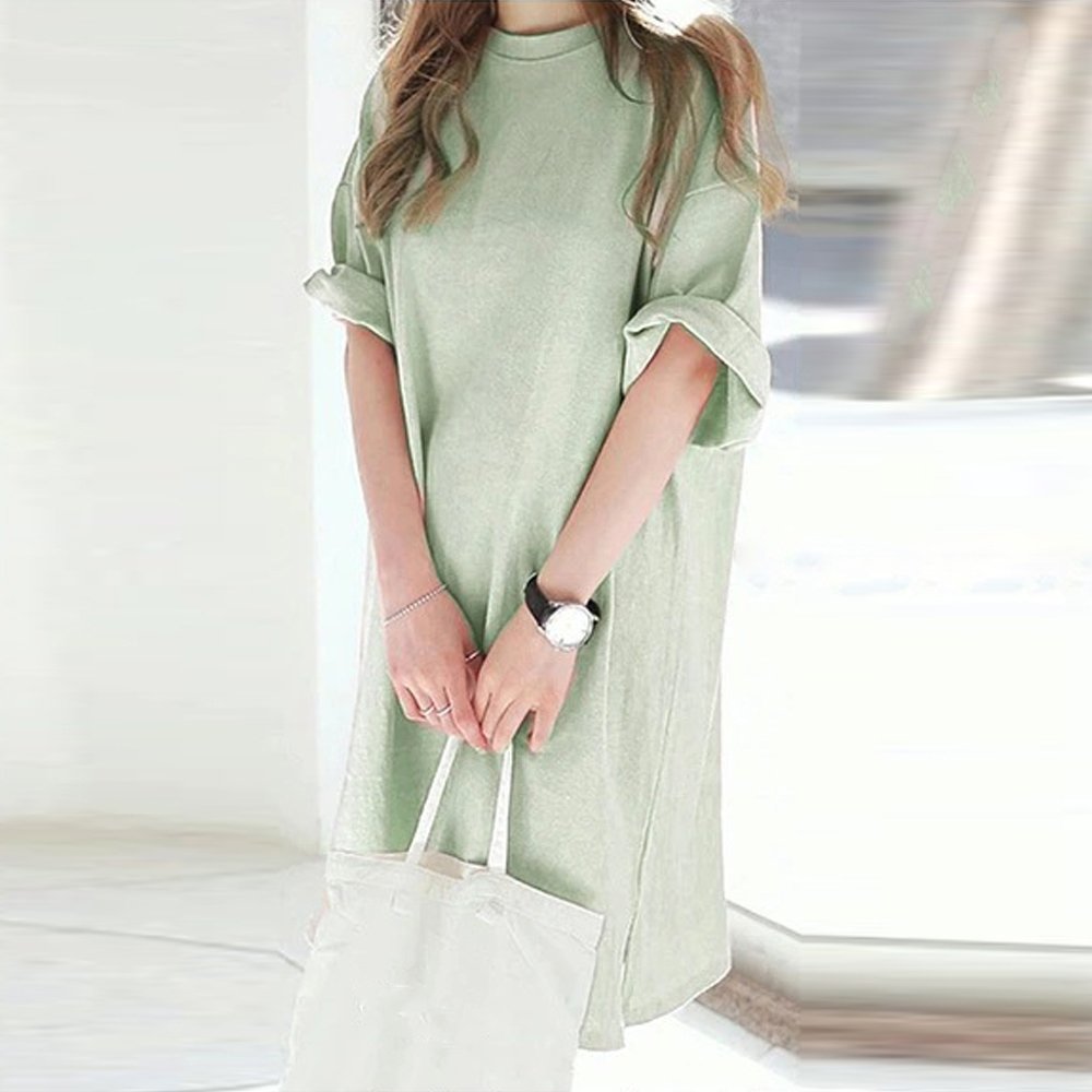 【ミニミニストア/miniministore】のチュニックTシャツ サイドスリット インテリア・キッズ・メンズ・レディースファッション・服の通販 founy(ファニー) 　ファッション　Fashion　レディースファッション　Fashion for Women　トップス・カットソー　Cut & Sew Tops　シャツ・ブラウス・オフィスカジュアル　Elegant Blouses & Button-Ups　ロングTシャツ・Tシャツ　Longline T-Shirts & Tees　カットソー　Cut and Sewn Top　シンプル　Simple, Minimal　スリット　Slit, Slit Detail　チュニック　Tunic, Long Top　ベーシック　Basic, Essential　ボトム　Bottoms, Lower Wear　ロング　Long, Long-Length　半袖　Short Sleeve, Half Sleeve　夏　Summer　春　Spring　S/S・春夏　SS, Spring/Summer, Warm Season　無地　Plain, Solid Color　ミントグリーン|ID: prp329100004549903 ipo3291000000033521789