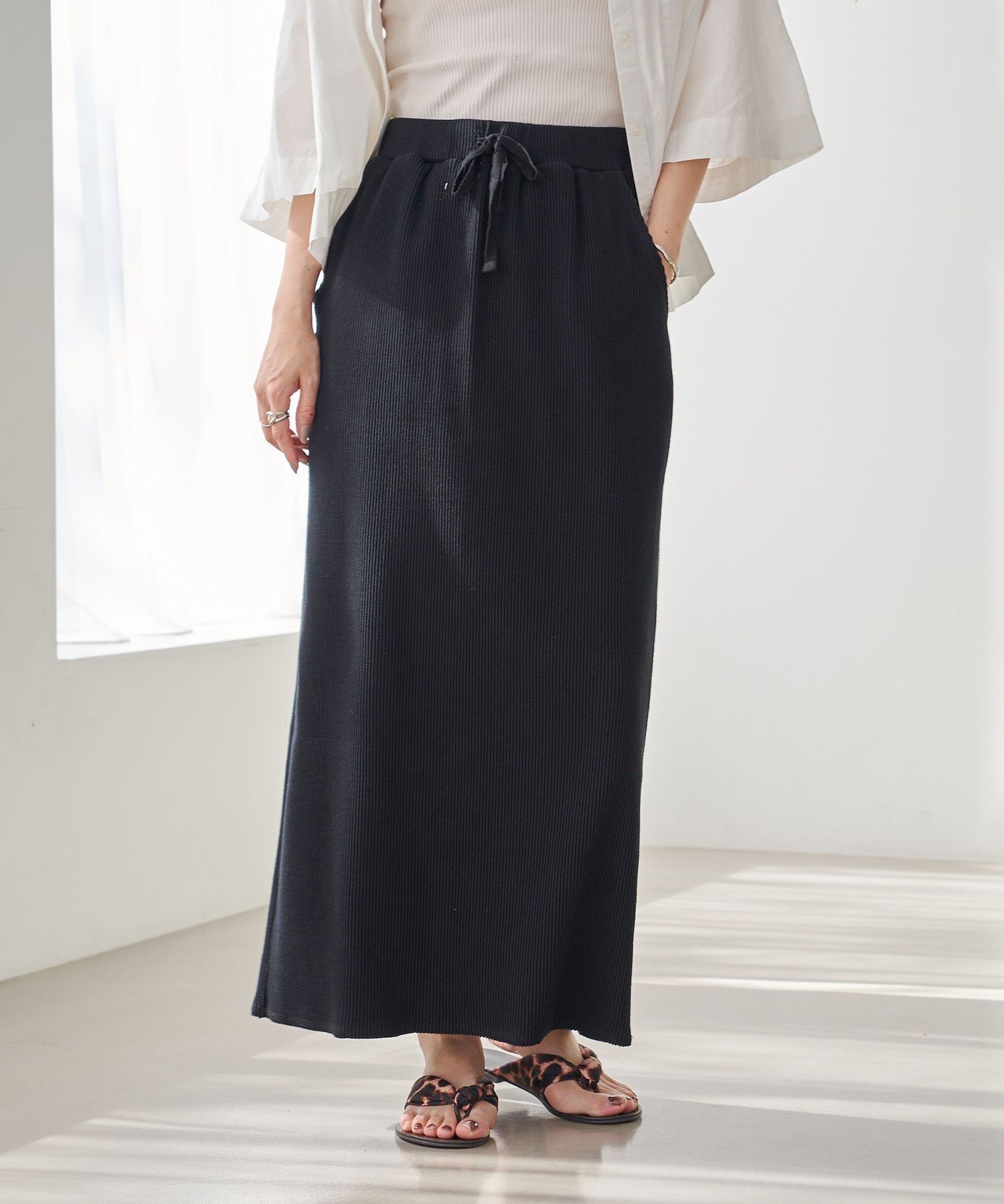 【コーエン/COEN】のピグメント リブ イージーナロースカート 人気、トレンドファッション・服の通販 founy(ファニー) 　ファッション　Fashion　レディースファッション　Ladies' Fashion Online　スカート　Skirt　ジャケット　Jacket　スウェット　Sweat　ドローストリング　Drawstring　ポケット　Pocket　ワイド　Wide　楽ちん　Easy　 other-1|ID: prp329100004549916 ipo3291000000032607131