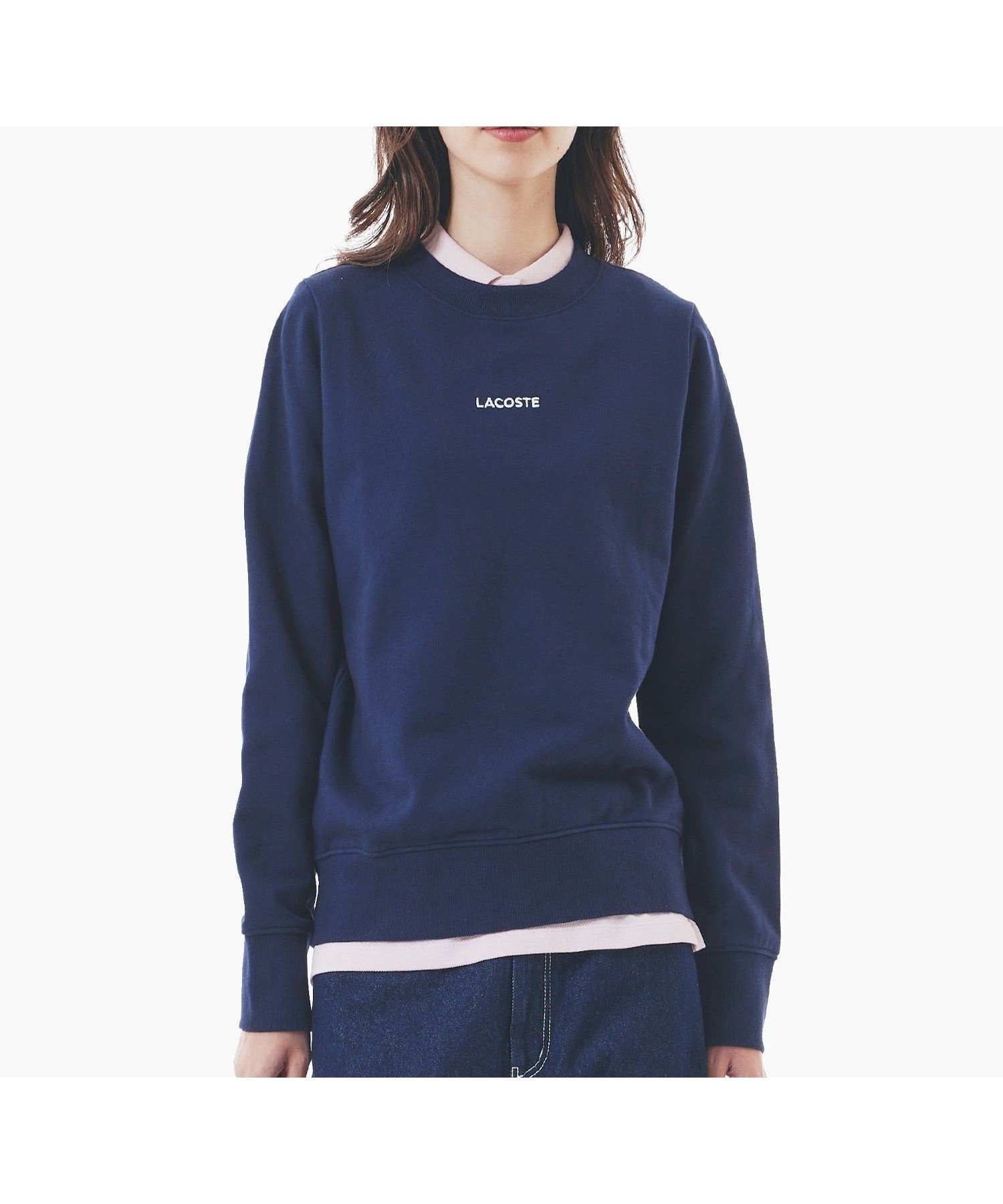 【ラコステ/LACOSTE】のブランドネームロゴ刺繍 クルーネックスウェットプルオーバー トレーナー インテリア・キッズ・メンズ・レディースファッション・服の通販 founy(ファニー) 　ファッション　Fashion　レディースファッション　WOMEN　トップス・カットソー　Tops/Tshirt　パーカ　Sweats　プルオーバー　Pullover　スウェット　Sweat　スウェット　Sweat　トレーナー　Trainer　ベーシック　Basic　エレガント 上品　Elegant　ネイビー|ID: prp329100004549923 ipo3291000000032155579