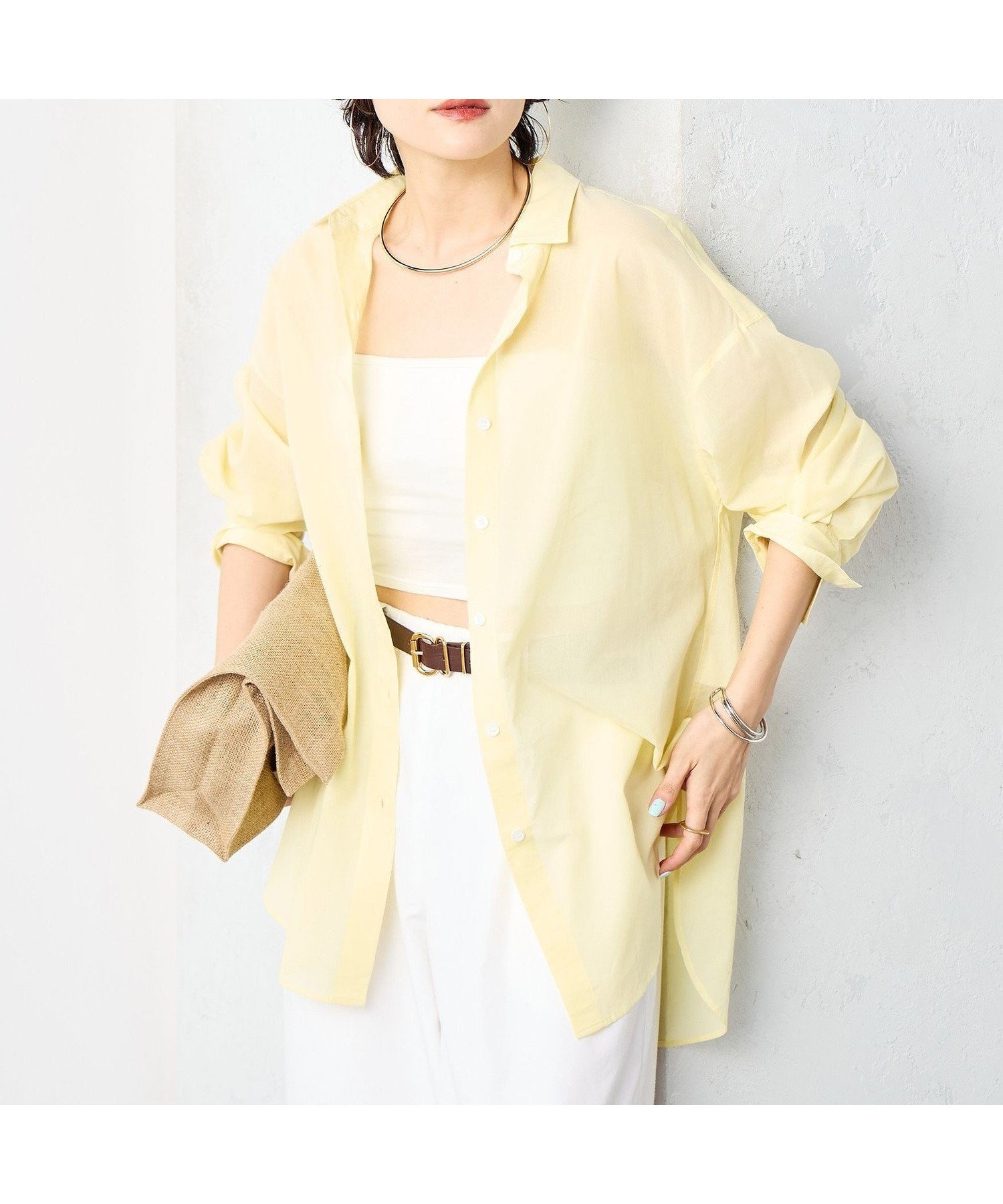 【ノーリーズ/NOLLEY'S】の【WEB限定】MY STANDARD シアーシャツ インテリア・キッズ・メンズ・レディースファッション・服の通販 founy(ファニー) 　ファッション　Fashion　レディースファッション　Fashion for Women　トップス・カットソー　Cut & Sew Tops　シャツ・ブラウス・オフィスカジュアル　Elegant Blouses & Button-Ups　2025年　2025　2025春夏・S/S　Spring/Summer 2025 SS25　おすすめ　Recommended / Our Picks　インナー　Innerwear　スウェット / スエット　Sweatshirt, Sweatwear　ロング　Long, Long-Length　人気　Popular, Best Seller　イエロー|ID: prp329100004549933 ipo3291000000033588655