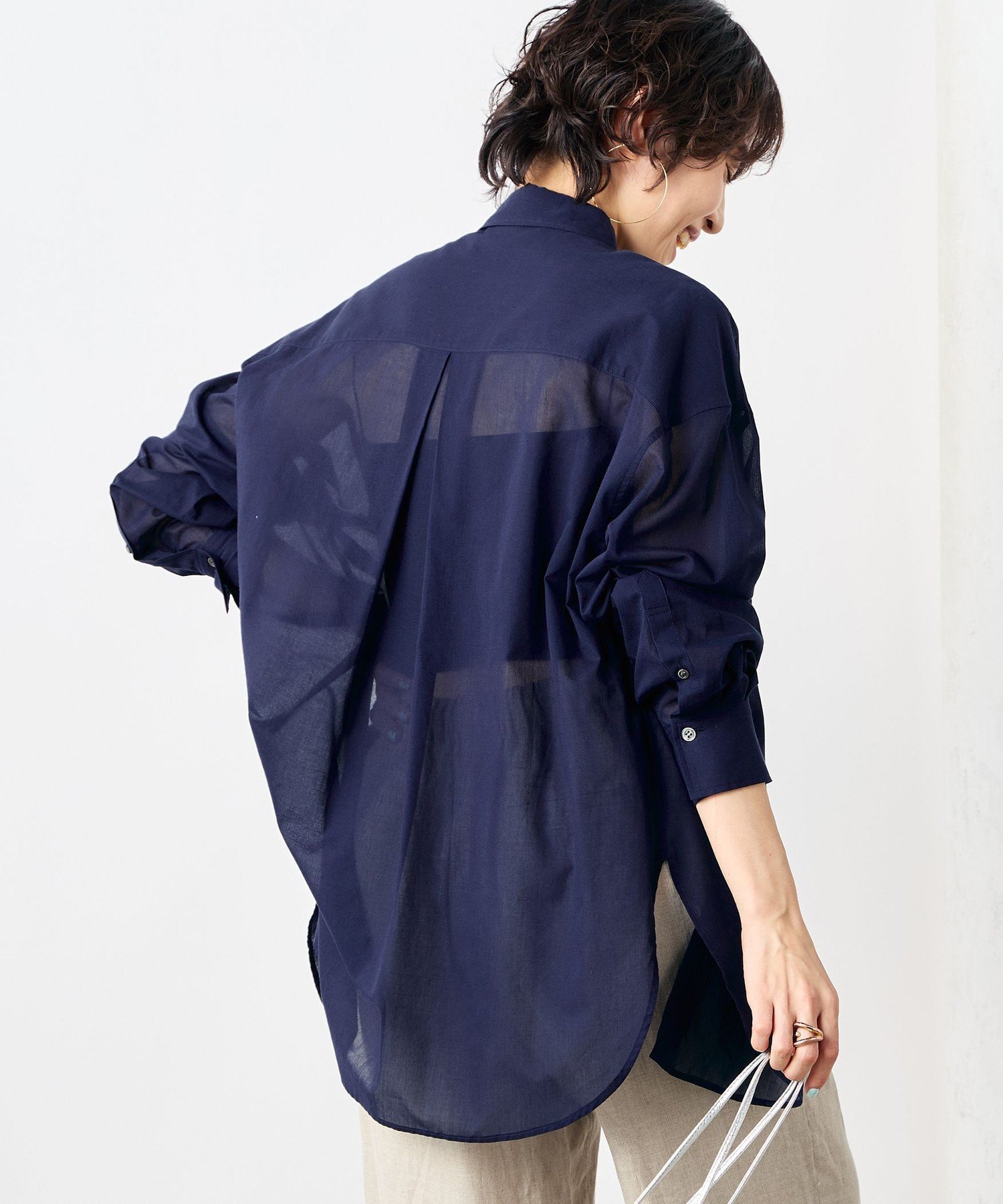 【ノーリーズ/NOLLEY'S】の【WEB限定】MY STANDARD シアーシャツ インテリア・キッズ・メンズ・レディースファッション・服の通販 founy(ファニー) 　ファッション　Fashion　レディースファッション　Fashion for Women　トップス・カットソー　Cut & Sew Tops　シャツ・ブラウス・オフィスカジュアル　Elegant Blouses & Button-Ups　2025年　2025　2025春夏・S/S　Spring/Summer 2025 SS25　おすすめ　Recommended / Our Picks　インナー　Innerwear　スウェット / スエット　Sweatshirt, Sweatwear　ロング　Long, Long-Length　人気　Popular, Best Seller　ネイビー|ID: prp329100004549933 ipo3291000000033588658