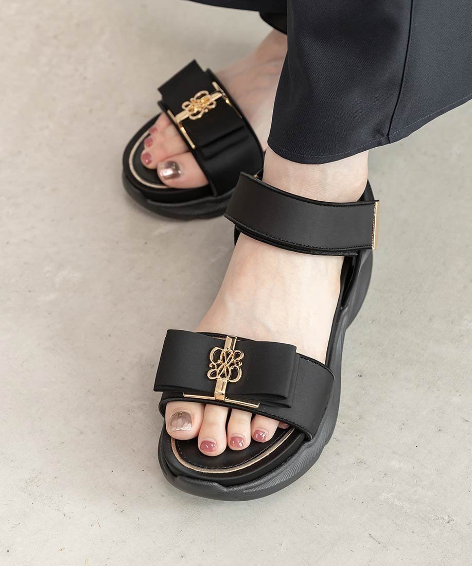 【ランダ/RANDA】のモノグラムリボンスポーツサンダル 人気、トレンドファッション・服の通販 founy(ファニー) 　ファッション　Fashion　レディースファッション　WOMEN　スポーツウェア　Sportswear　サンダル / ミュール　Sandals　クッション　Cushion　サンダル　Sandals　スポーツ　Sports　リボン　Ribbon　エレガント 上品　Elegant　 other-1|ID: prp329100004550054 ipo3291000000032356026