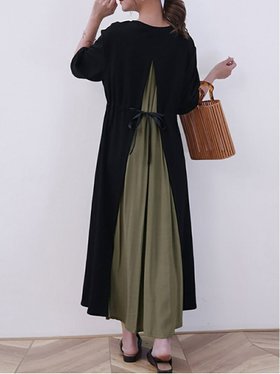 【ドゥーベル/Doux Belle】の【Doux Belle】ワンピース ロング丈 半袖 長袖 人気、トレンドファッション・服の通販 founy(ファニー) ファッション Fashion レディースファッション WOMEN ワンピース Dress 春 Spring 秋 Autumn/Fall シフォン Chiffon シンプル Simple スリット Slit ドット Dot ノースリーブ No Sleeve 長袖 Long Sleeve ポケット Pocket 半袖 Short Sleeve ラウンド Round ロング Long 夏 Summer |ID:prp329100004550080
