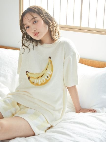 【ジェラート ピケ/gelato pique】のフルーツジャガードプルオーバー インテリア・キッズ・メンズ・レディースファッション・服の通販 founy(ファニー) 　ファッション　Fashion　レディースファッション　Ladies' Fashion Online　トップス・カットソー　Tops/Tshirt　プルオーバー　Pullover　イエロー　Yellow　ピーチ　Peach　フロント　Front　夏　Summer　YEL[032]|ID: prp329100004550108 ipo3291000000032641327