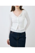 【マウジー/moussy】のEYELET U-NECK カーデ キャミ WHT|ID: prp329100004550114 ipo3291000000033698424