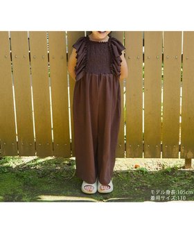 【リジェール/riziere / KIDS】のショルダーフリルシャーリングオールインワン 人気、トレンドファッション・服の通販 founy(ファニー) ファッション Fashion キッズファッション KIDS Children’s Clothing おすすめ Recommend ショルダー Shoulder フリル Frills ポケット Pocket 夏 Summer |ID:prp329100004550242