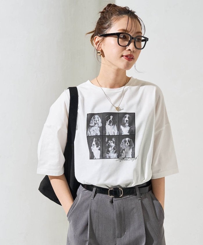 【フリークスストア/FREAK'S STORE】のフォト 6 DOG プリント BIG 半袖 Tシャツ【限定展開】 25SS 人気、トレンドファッション・服の通販 founy(ファニー) 　ファッション　Fashion　レディースファッション　Fashion for Women　トップス・カットソー　Cut & Sew Tops　シャツ・ブラウス・オフィスカジュアル　Elegant Blouses & Button-Ups　ロングTシャツ・Tシャツ　Longline T-Shirts & Tees　2025年　2025　2025春夏・S/S　Spring/Summer 2025 SS25　おすすめ　Recommended / Our Picks　クラシカル　Classical, Vintage-Inspired　シンプル　Simple, Minimal　スタイリッシュ　Stylish, Fashionable　スラックス　Slacks, Dress Pants　プリント　Print, Printed Pattern　モノトーン　Monotone, Black and White　半袖　Short Sleeve, Half Sleeve　夏　Summer　S/S・春夏　SS, Spring/Summer, Warm Season　犬　Dog　 other-1|ID: prp329100004550315 ipo3291000000033199351