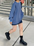 【チャオパニックティピー/CIAOPANIC TYPY】の【洗ってもよれにくい】ユニセックスオーバーサイズスウェtee ブルー|ID: prp329100004550335 ipo3291000000034456151
