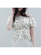 【フレイ アイディー/FRAY I.D】のフラワープリントギャザーブラウス WHT[001]|ID: prp329100004550382 ipo3291000000032711790