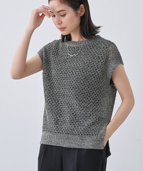 【インディヴィ/INDIVI】の【ファンシー素材】透かし柄ニットベスト 人気、トレンドファッション・服の通販 founy(ファニー) ファッション Fashion レディースファッション WOMEN アウター Coat Outerwear トップス・カットソー Tops/Tshirt ニット Knit Tops ベスト/ジレ Gilets/Vests イタリア Italy インナー Inner コレクション Collection スリット Slit 透かし Watermark ノースリーブ No Sleeve バランス Balance ベスト Vest おすすめ Recommend 夏 Summer 2025年 2025 2025春夏・S/S Ss,Spring/Summer,2025 |ID:prp329100004550384