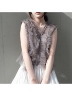 【フレイ アイディー/FRAY I.D】のラッフルチュールノースリブラウス 人気、トレンドファッション・服の通販 founy(ファニー) ファッション Fashion レディースファッション Ladies' Fashion Online トップス・カットソー Tops/Tshirt シャツ/ブラウス Shirts/Blouses インナー Inner エレガント 上品 Elegant ギャザー Gather スタイリッシュ Stylish タンク Tank チュール Tulle トレンド Trend バランス Balance パターン Pattern フレア Flare フロント Front リボン Ribbon thumbnail CGRY[007]|ID: prp329100004550386 ipo3291000000032533067