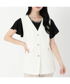 【ストロベリーフィールズ/STRAWBERRY FIELDS】のサマーツイードジレ 人気、トレンドファッション・服の通販 founy(ファニー) ファッション Fashion レディースファッション WOMEN アウター Coat Outerwear トップス・カットソー Tops/Tshirt ベスト/ジレ Gilets/Vests |ID:prp329100004550441