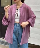【チャオパニックティピー/CIAOPANIC TYPY】の【累計販売数1万枚突破】シアーバンドカラーシャツ パープル|ID: prp329100004550447 ipo3291000000032611654