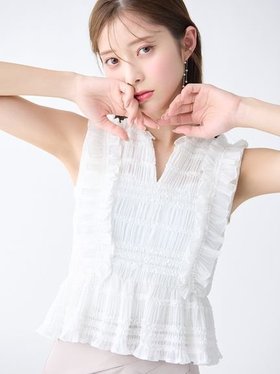 【セルフォード/CELFORD】のシャーリングフリルブラウス 人気、トレンドファッション・服の通販 founy(ファニー) ファッション Fashion レディースファッション WOMEN トップス・カットソー Tops/Tshirt シャツ/ブラウス Shirts/Blouses インナーキャミ Inner Cami シフォン Chiffon スキッパー Skipper バランス Balance フリル Frills |ID:prp329100004550455
