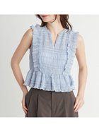 【セルフォード/CELFORD】のシャーリングフリルブラウス 人気、トレンドファッション・服の通販 founy(ファニー) ファッション Fashion レディースファッション WOMEN トップス・カットソー Tops/Tshirt シャツ/ブラウス Shirts/Blouses インナーキャミ Inner Cami シフォン Chiffon スキッパー Skipper バランス Balance フリル Frills thumbnail SAX[083]|ID: prp329100004550455 ipo3291000000032262744