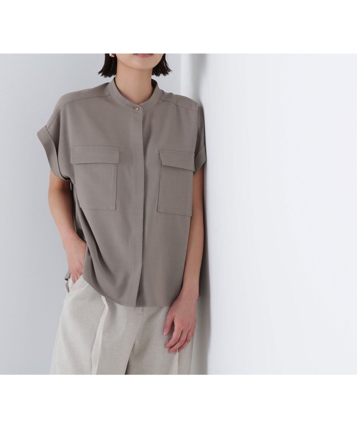 【ナチュラル ビューティー ベーシック/NATURAL BEAUTY BASIC】のドライタッチダブルポケットブラウス インテリア・キッズ・メンズ・レディースファッション・服の通販 founy(ファニー) https://founy.com/ ファッション Fashion レディースファッション Ladies' Fashion Online トップス・カットソー Tops/Tshirt シャツ/ブラウス Shirts/Blouses おすすめ Recommend スリーブ Sleeve ダブル Double フレンチ French ポケット Pocket メランジ Melange ビジネス 仕事 通勤 Business |ID: prp329100004550477 ipo3291000000032674311