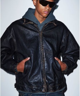 【ビームス/BEAMS / MEN】のユーズド加工 レザージップブルゾン 人気、トレンドファッション・服の通販 founy(ファニー) ファッション Fashion メンズファッション Fashion for Men カフス Cuff Design フィット Fit, Slim Fit ブルゾン Blouson, Bomber Jacket ユーズド Used, Vintage-Look リアル Real, Realistic ワイド Wide, Wide Fit ヴィンテージ Vintage Style |ID:prp329100004550493