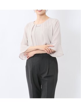 【タカキュー/TAKA-Q】のネックレス付き 7分袖プルオーバーブラウス 人気、トレンドファッション・服の通販 founy(ファニー) ファッション Fashion レディースファッション WOMEN トップス・カットソー Tops/Tshirt シャツ/ブラウス Shirts/Blouses プルオーバー Pullover ジュエリー Jewelry ネックレス Necklaces インナー Inner ジャケット Jacket ジョーゼット Georgette ストライプ Stripe スリーブ Sleeve スーツ Suit ネックレス Necklace バランス Balance フィット Fit フレア Flare ベーシック Basic ボトム Bottom 無地 Plain Color おすすめ Recommend 夏 Summer エレガント 上品 Elegant |ID:prp329100004550541