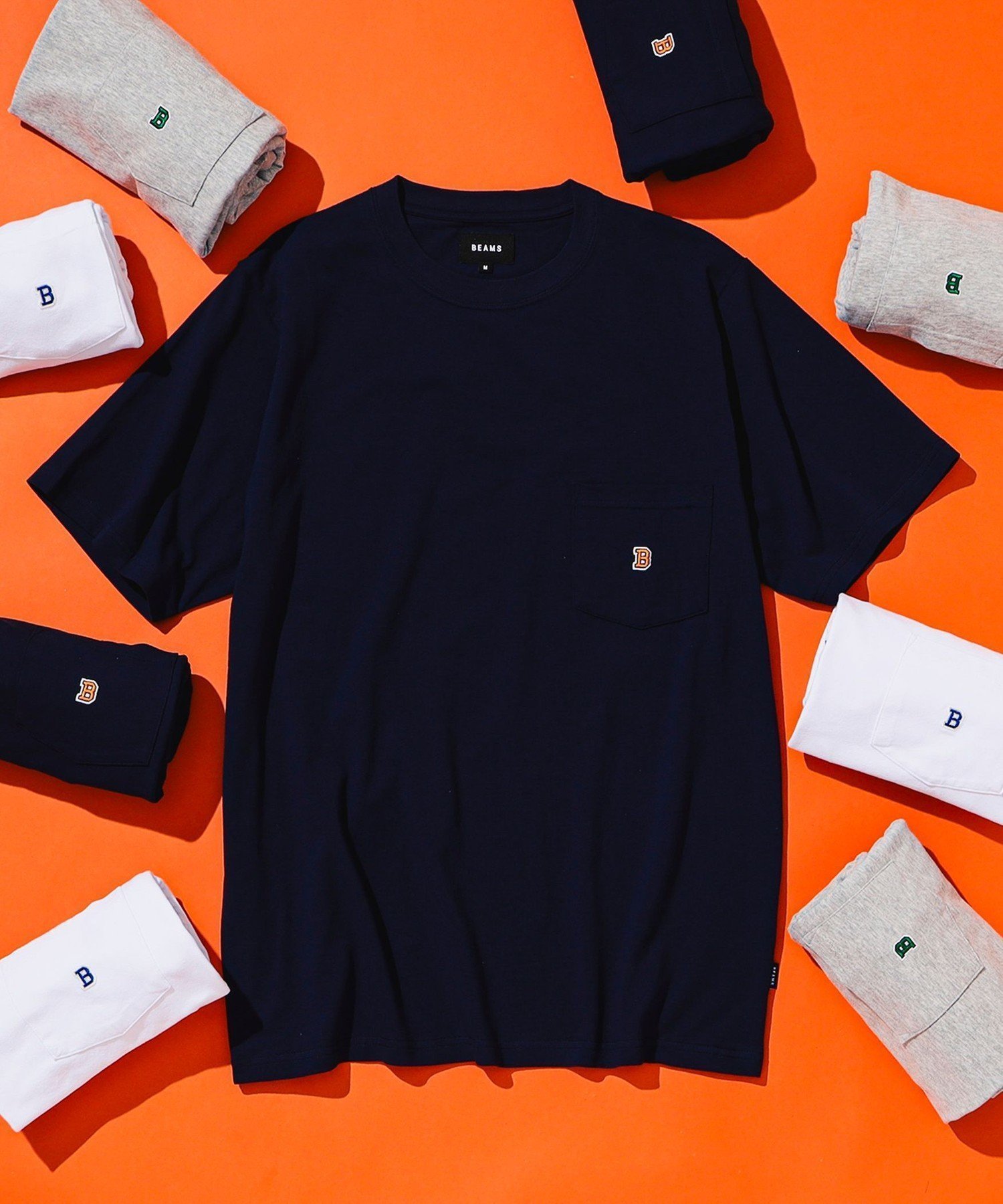 【ビームス/BEAMS / MEN】の【洗濯機洗い可】Bロゴ ポケット Tシャツ 25SS 半袖 メンズ インテリア・キッズ・メンズ・レディースファッション・服の通販 founy(ファニー) 　ファッション　Fashion　メンズファッション　Men's Style Online　インナー　Inner　ショート　Short　シンプル　Simple　スクエア　Square　スリーブ　Sleeve　デニム　Denim　定番　Standard　人気　Popularity　バンダナ　Bandana　フィット　Fit　ベーシック　Basic　ポケット　Pocket　ポロシャツ　Polo Shirt　別注　Special Order　半袖　Short Sleeve　メンズ　Mens　リラックス　Relax　2025年　2025　2025春夏・S/S　Ss,Spring/Summer,2025　NAVY|ID: prp329100004550562 ipo3291000000032567459