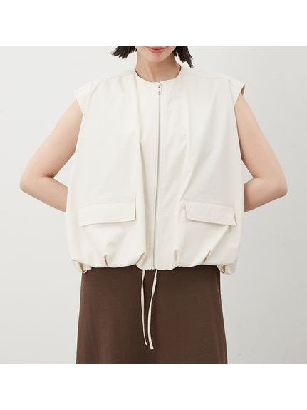 【ミラオーウェン/Mila Owen】のドロストユーティリティベスト 人気、トレンドファッション・服の通販 founy(ファニー) 　ファッション　Fashion　レディースファッション　WOMEN　アウター　Coat Outerwear　トップス・カットソー　Tops/Tshirt　ベスト/ジレ　Gilets/Vests　アウトドア　Outdoor　スタイリッシュ　Stylish　ダウン　Down　トレンド　Trend　バルーン　Balloon　フェミニン　Feminine　フロント　Front　ベスト　Vest　メタル　Metal　ロング　Long　エレガント 上品　Elegant　 other-1|ID: prp329100004550569 ipo3291000000032485477