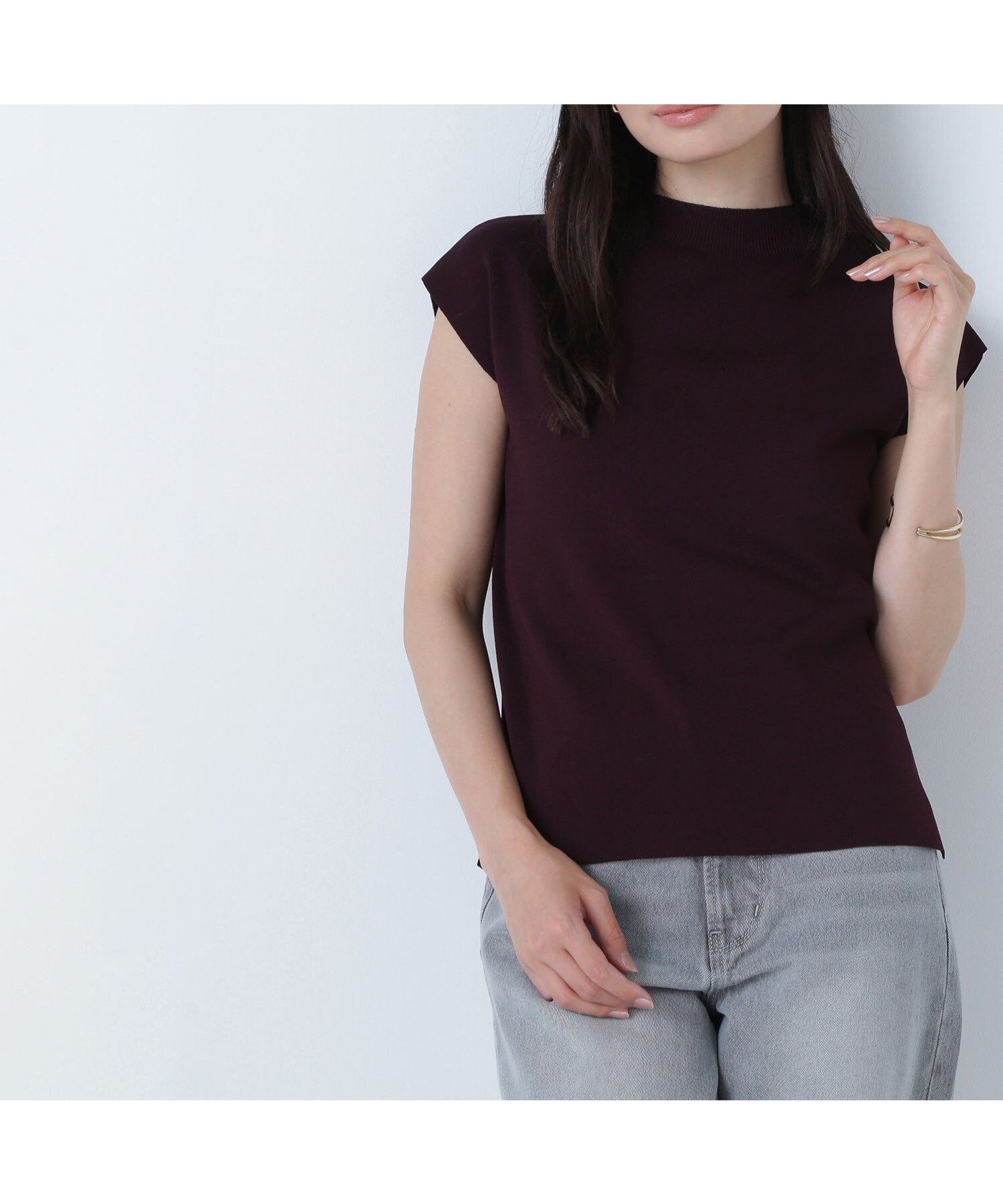 【ナチュラル ビューティー ベーシック/NATURAL BEAUTY BASIC】の総針ベーシックシリーズ モックネックニット インテリア・キッズ・メンズ・レディースファッション・服の通販 founy(ファニー) 　ファッション　Fashion　レディースファッション　Fashion for Women　トップス・カットソー　Cut & Sew Tops　ニット　Knit Tops & Sweaters　スリーブ　Sleeve, Long Sleeve / Short Sleeve　トレンド　Trend, Trending Now　フレンチ　French, French Style　ベーシック　Basic, Essential　定番　Standard, Basic Item　ダークブラウン1|ID: prp329100004550607 ipo3291000000033588451
