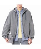 【ラコステ/LACOSTE / MEN】のボリュームスリーブ ナチュラルピグメントダイ ジップアップ デニムフーディー / ヴィンテージ加工パーカー グレー|ID: prp329100004550610 ipo3291000000032161132