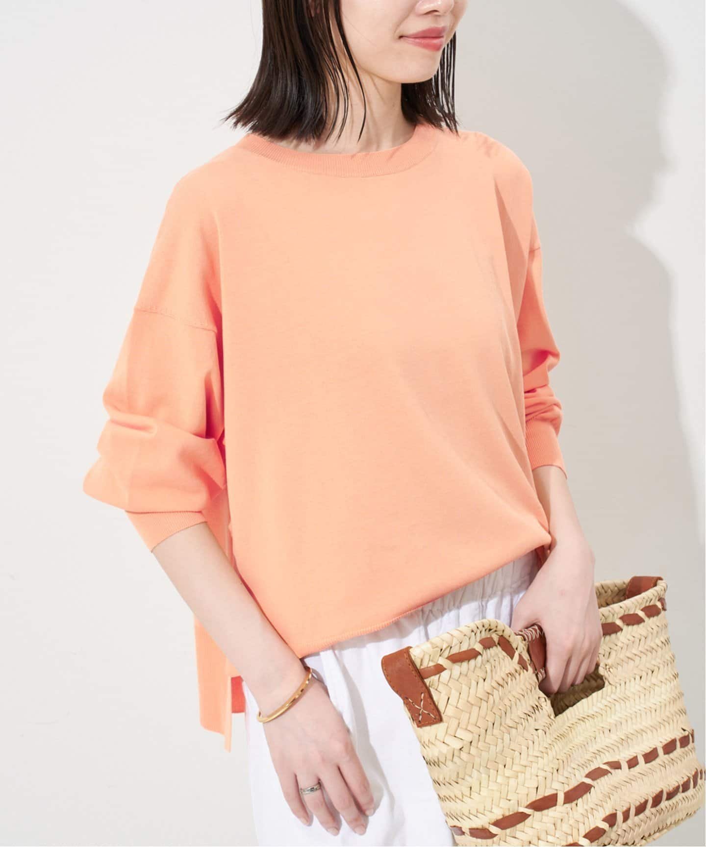 【スローブ イエナ/SLOBE IENA】の《接触冷感/UV機能》FROSTYCOTTONクループルオーバー インテリア・キッズ・メンズ・レディースファッション・服の通販 founy(ファニー) 　ファッション　Fashion　レディースファッション　Ladies' Fashion Online　トップス・カットソー　Tops/Tshirt　プルオーバー　Pullover　2025年　2025　2025春夏・S/S　Ss,Spring/Summer,2025　夏　Summer　抗菌　Antibacterial　春　Spring　S/S・春夏　Ss・Spring/Summer　オレンジ|ID: prp329100004550717 ipo3291000000032609787