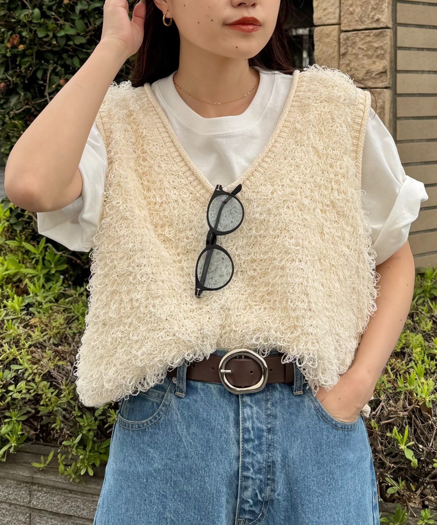 【チャオパニックティピー/CIAOPANIC TYPY】のループフリンジクロップド丈ベスト 人気、トレンドファッション・服の通販 founy(ファニー) 　ファッション　Fashion　レディースファッション　WOMEN　アウター　Coat Outerwear　トップス・カットソー　Tops/Tshirt　ベスト/ジレ　Gilets/Vests　インナー　Inner　キャミソール　Camisole　クロップド　Cropped　タンク　Tank　ベスト　Vest　おすすめ　Recommend　 other-1|ID: prp329100004550728 ipo3291000000032375478