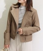 【リベルモア/libelle more】のエコレザーライダースジャケット 人気、トレンドファッション・服の通販 founy(ファニー) ファッション Fashion レディースファッション Fashion for Women アウター Coat / Outerwear Collection レディースジャケット・軽アウター Jackets ライダースジャケット / レザースタイル Riders Jackets & Biker Style なめらか Smooth, Silky Texture コンパクト Compact, Small Size バランス Balance, Style Balance ポケット Pocket, Pocket Detail ライダース Riders ライダースジャケット Riders, Biker Jacket 定番 Standard, Basic Item thumbnail ベージュ|ID: prp329100004550797 ipo3291000000033567567
