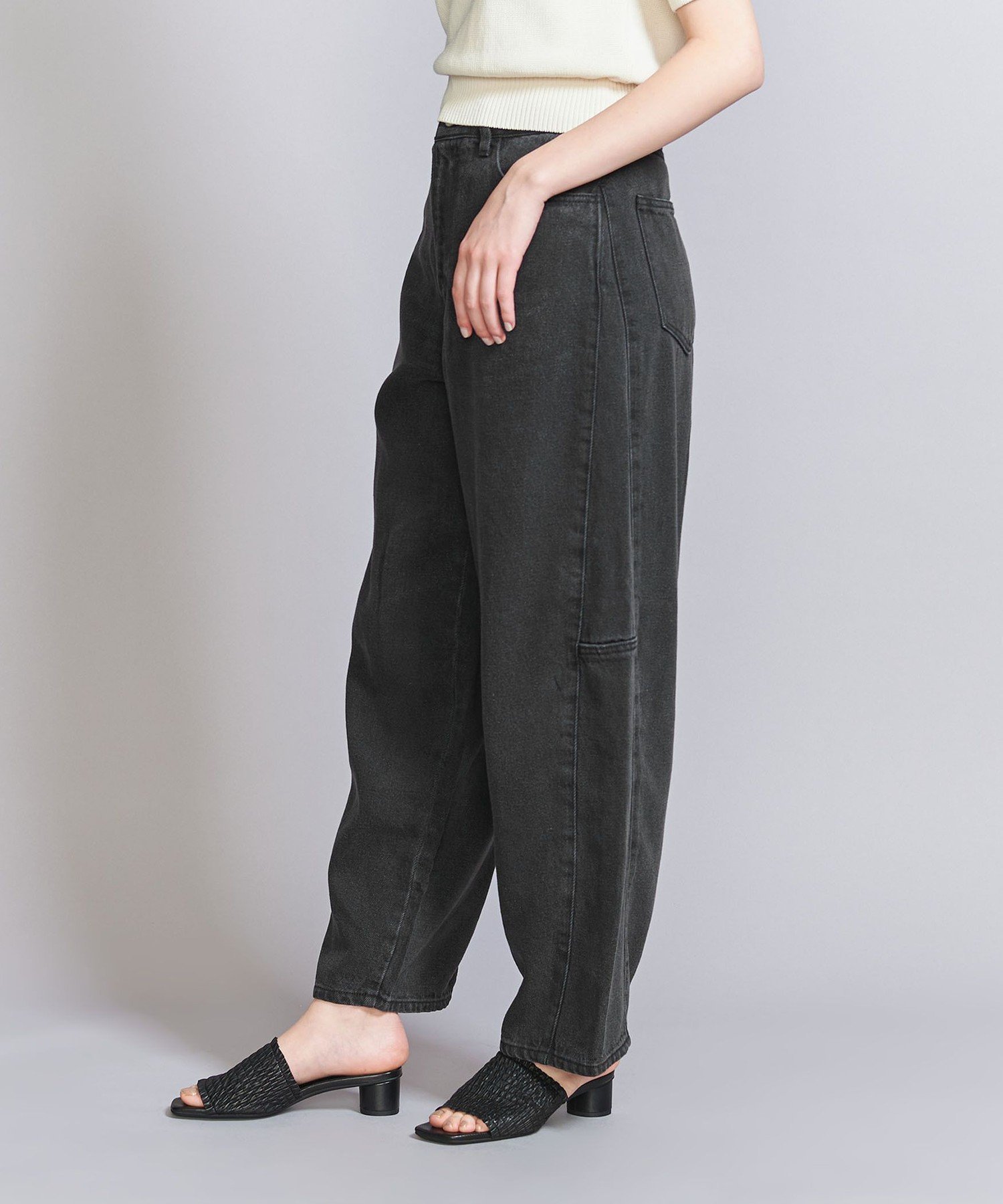 【ビューティ&ユース ユナイテッドアローズ/BEAUTY&YOUTH / UNITED ARROWS】のセルロースデニム カーブパンツ インテリア・キッズ・メンズ・レディースファッション・服の通販 founy(ファニー) 　ファッション　Fashion　レディースファッション　Fashion for Women　パンツ　Pants & Trousers　おすすめ　Recommended / Our Picks　ガウン　Gown, Robe　デニム　Denim, Jeans Material　ポケット　Pocket, Pocket Detail　レース　Lace, Lace Fabric　ワイド　Wide, Wide Fit　透かし　Cut-Out, Lacework　BLACK|ID: prp329100004550878 ipo3291000000033424483