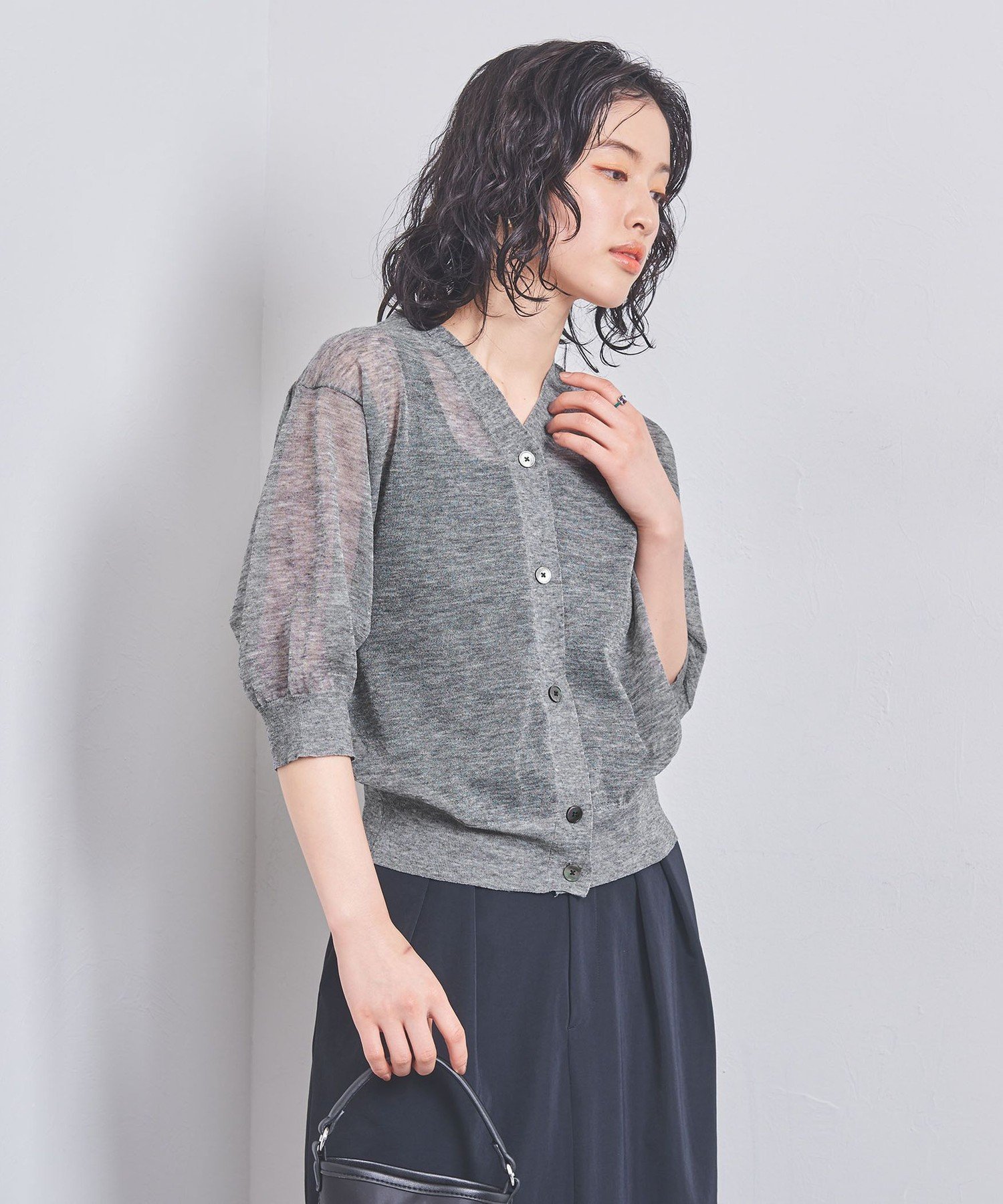【その他のブランド/Other】のシアー Vネック カーディガン 5SL 人気、トレンドファッション・服の通販 founy(ファニー) 　ファッション　Fashion　レディースファッション　Fashion for Women　トップス・カットソー　Cut & Sew Tops　カーディガン・羽織り　Layered Style Cardigans　Vネックトップス　V-Neck Tops / V-Cut Neckline Shirts　カーディガン　Cardigan, Knitwear　クラシック　Classic, Timeless Style　シアー　Sheer, See-Through　ノースリーブ　Sleeveless, No-Sleeve　ベーシック　Basic, Essential　羽織　Haori, Light Jacket　 other-1|ID: prp329100004550896 ipo3291000000032725136