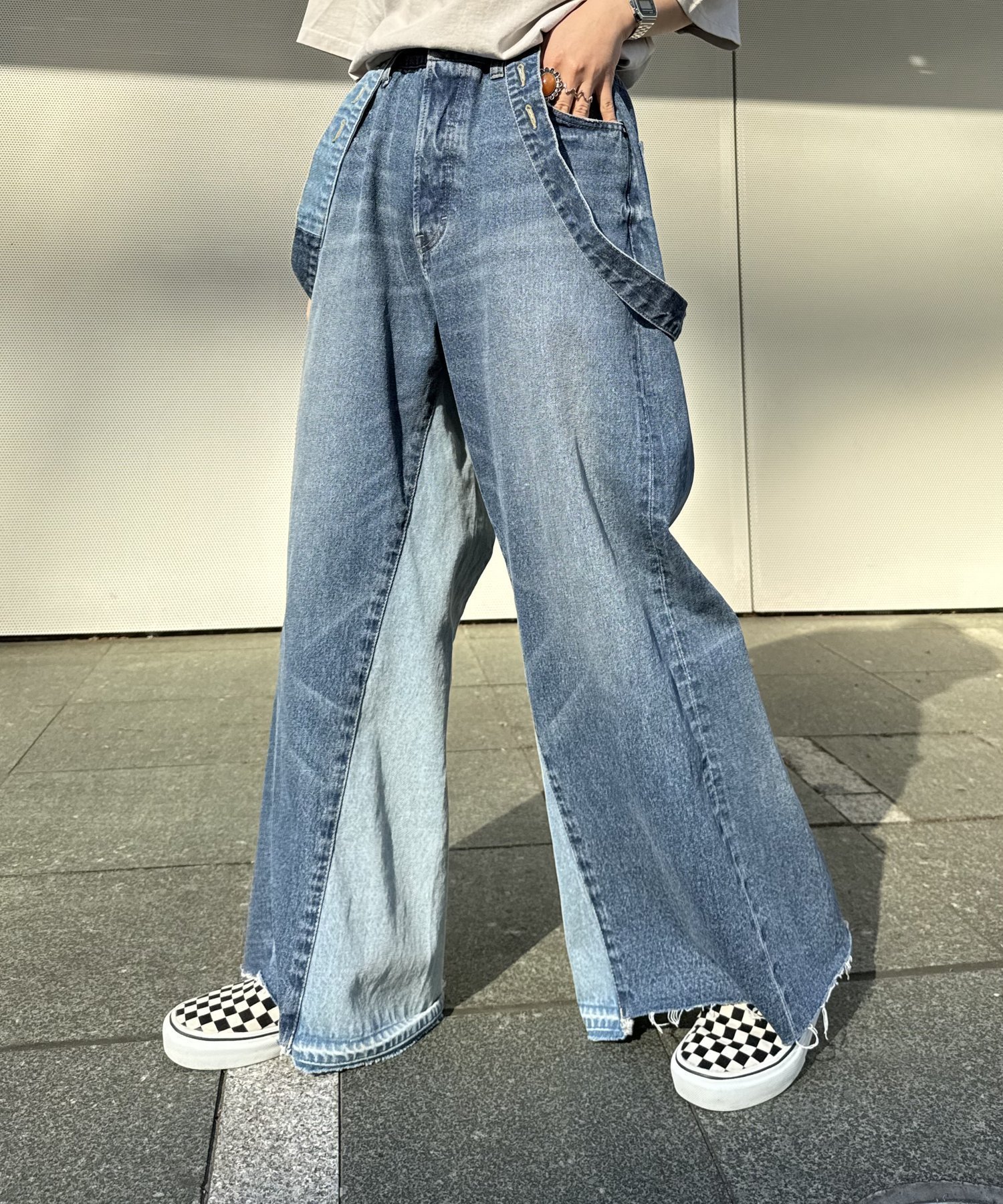 【チャオパニックティピー/CIAOPANIC TYPY】の【etsinta/エシンタ】リメイクサス付きデニム 人気、トレンドファッション・服の通販 founy(ファニー) 　ファッション　Fashion　レディースファッション　WOMEN　シンプル　Simple　デニム　Denim　リメイク　Remake　ワイド　Wide　おすすめ　Recommend　 other-1|ID: prp329100004550899 ipo3291000000032163333
