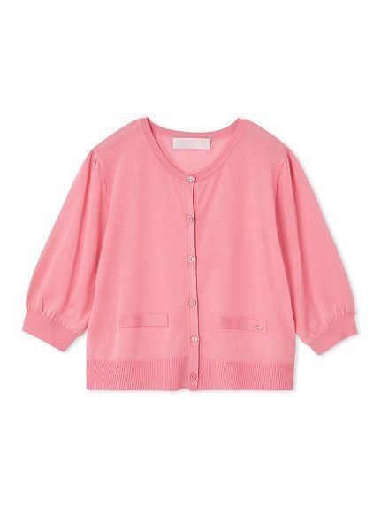 【セルフォード/CELFORD】のハーフスリーブシアーカーディガン インテリア・キッズ・メンズ・レディースファッション・服の通販 founy(ファニー) 　ファッション　Fashion　レディースファッション　WOMEN　トップス・カットソー　Tops/Tshirt　カーディガン　Cardigans　カーディガン　Cardigan　シンプル　Simple　スリーブ　Sleeve　ノースリーブ　No Sleeve　ハーフ　Half　プレート　Plate　ポケット　Pocket　メタル　Metal　エレガント 上品　Elegant　夏　Summer　PNK[066]|ID: prp329100004550912 ipo3291000000032253330