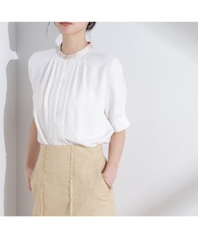 【ナノ ユニバース/nano universe】 スタンドバイカラータックブラウス 半袖人気、トレンドファッション・服の通販 founy(ファニー) ファッション Fashion レディースファッション Fashion for Women トップス・カットソー Cut & Sew Tops シャツ・ブラウス・オフィスカジュアル Elegant Blouses & Button-Ups シンプル Simple, Minimal ジャケット Jacket, Outerwear ジョーゼット Georgette, Semi-Sheer Fabric スタンド Stand Collar, Upright Stand スラックス Slacks, Dress Pants タイトスカート Pencil Skirt, Tight Skirt 人気 Popular, Best Seller フロント Front, Front Design 半袖 Short Sleeve, Half Sleeve リラックス Relax, Relaxed Fit おすすめ Recommended / Our Picks 2025年 2025 2025春夏・S/S Spring/Summer 2025 SS25 |ID:prp329100004551700