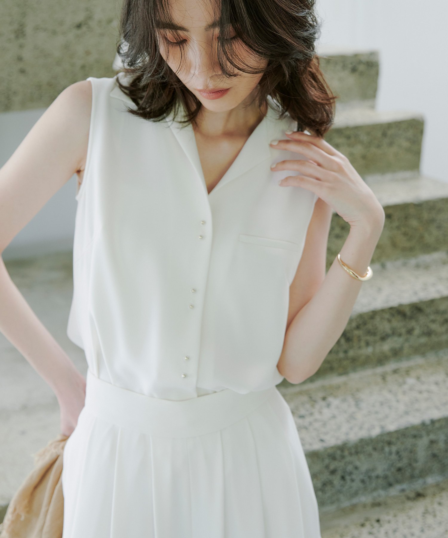【アニュアンス/anuans】のダブルサテンオープンカラーブラウス 人気、トレンドファッション・服の通販 founy(ファニー) 　ファッション　Fashion　レディースファッション　Fashion for Women　トップス・カットソー　Cut & Sew Tops　シャツ・ブラウス・オフィスカジュアル　Elegant Blouses & Button-Ups　とろみ　Fluid, Flowy Fabric　インナー　Innerwear　サテン　Satin, Glossy Fabric　シンプル　Simple, Minimal　ストレッチ　Stretch, Stretchy Fabric　ダブル　Double, Double-Breasted　ドレープ　Drape, Draping Fabric　 other-1|ID: prp329100004551814 ipo3291000000033109522