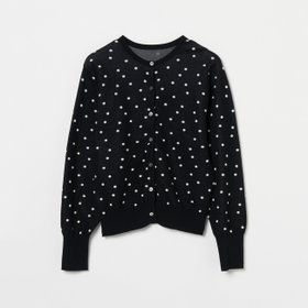 【エリオポール/heliopole】のRANDOM DOT2WAY KNIT CREW NECK 人気、トレンドファッション・服の通販 founy(ファニー) ファッション Fashion レディースファッション WOMEN トップス・カットソー Tops/Tshirt ニット Knit Tops カーディガン Cardigan ストレッチ Stretch ドット Dot |ID:prp329100004551831