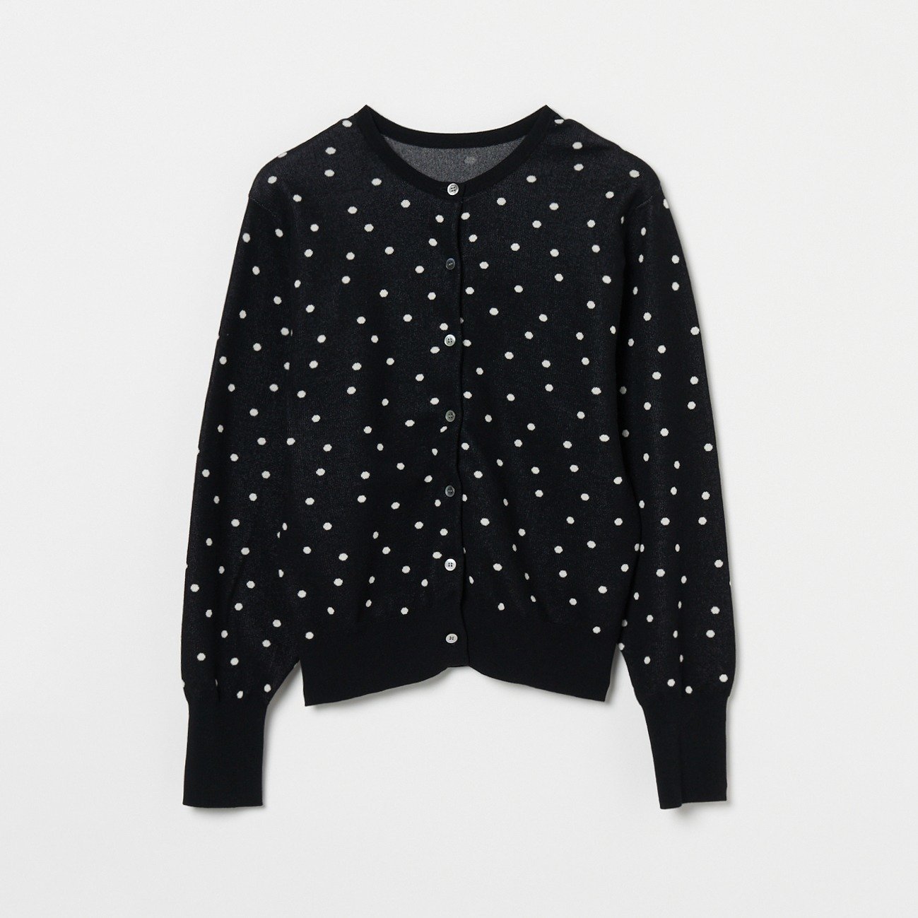 【エリオポール/heliopole】のRANDOM DOT2WAY KNIT CREW NECK インテリア・キッズ・メンズ・レディースファッション・服の通販 founy(ファニー) 　ファッション　Fashion　レディースファッション　WOMEN　トップス・カットソー　Tops/Tshirt　ニット　Knit Tops　カーディガン　Cardigan　ストレッチ　Stretch　ドット　Dot　ブラック|ID: prp329100004551831 ipo3291000000032170648