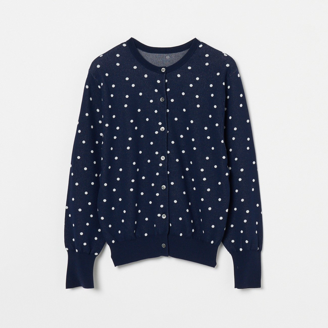 【エリオポール/heliopole】のRANDOM DOT2WAY KNIT CREW NECK インテリア・キッズ・メンズ・レディースファッション・服の通販 founy(ファニー) 　ファッション　Fashion　レディースファッション　WOMEN　トップス・カットソー　Tops/Tshirt　ニット　Knit Tops　カーディガン　Cardigan　ストレッチ　Stretch　ドット　Dot　ネイビー|ID: prp329100004551831 ipo3291000000032170650