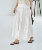 【スタイルデリ/STYLE DELI】のコットン質感のタックティアードロングスカート ホワイト|ID: prp329100004551866 ipo3291000000033234035