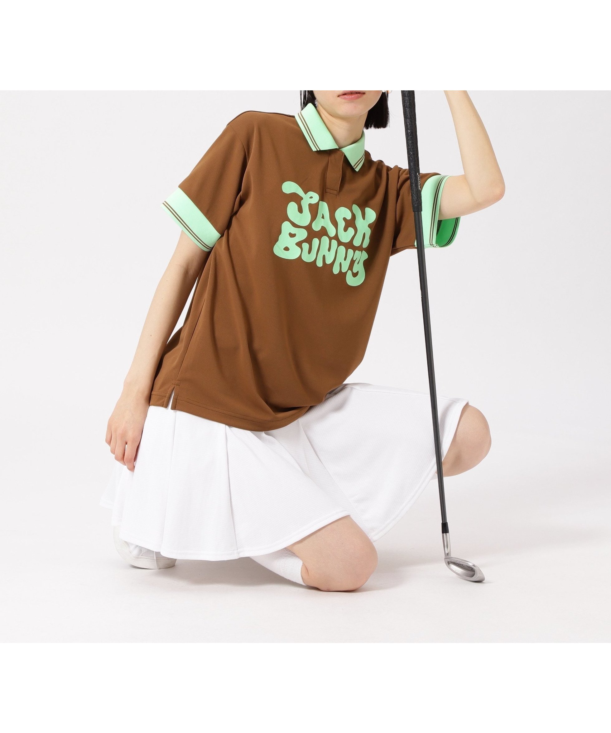 【ジャックバニー/Jack Bunny】のフルダルメッシュ半袖ポロシャツ インテリア・キッズ・メンズ・レディースファッション・服の通販 founy(ファニー) 　ファッション　Fashion　レディースファッション　Fashion for Women　トップス・カットソー　Cut & Sew Tops　シャツ・ブラウス・オフィスカジュアル　Elegant Blouses & Button-Ups　ポロシャツ・きれいめカジュアル　Smart-Casual Polo Tops　アウトドア　Outdoor Clothing　ゴルフ　Golf　フロント　Front, Front Design　ポロシャツ　Polo Shirt, Collared Tee　リゾート　Resort, Vacation Style　切替　Switching, Contrast Panel　半袖　Short Sleeve, Half Sleeve　吸水　Absorbent, Quick-Dry　夏　Summer　軽量　Lightweight, Ultra Light　ブラウン|ID: prp329100004551882 ipo3291000000033227344
