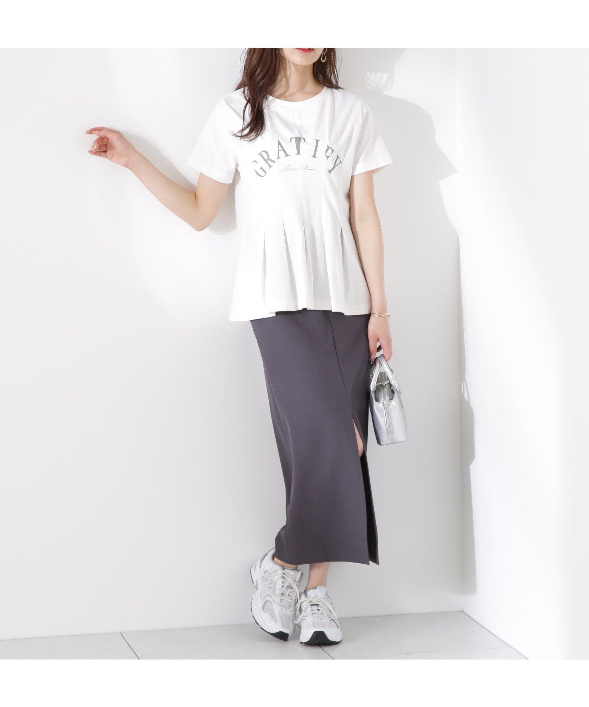【プロポーション ボディドレッシング/PROPORTION BODY DRESSING】のDカンナロースカート インテリア・キッズ・メンズ・レディースファッション・服の通販 founy(ファニー) 　ファッション　Fashion　レディースファッション　WOMEN　スカート　Skirt　サマー　Summer　スリット　Slit　センター　Center　チャコール2|ID: prp329100004551968 ipo3291000000032171403